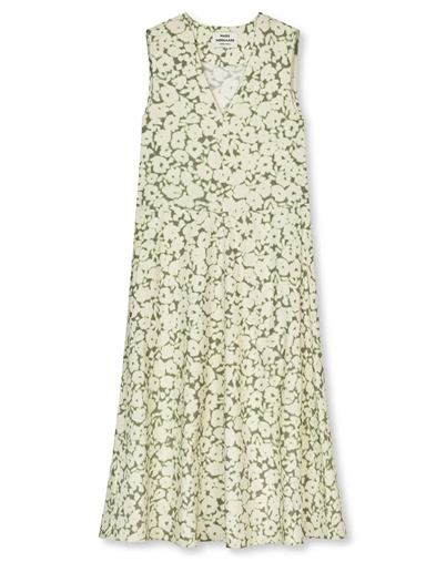 Mads Nørgaard - Poplina Esma AOP Kjole - Shadow Lime Flower